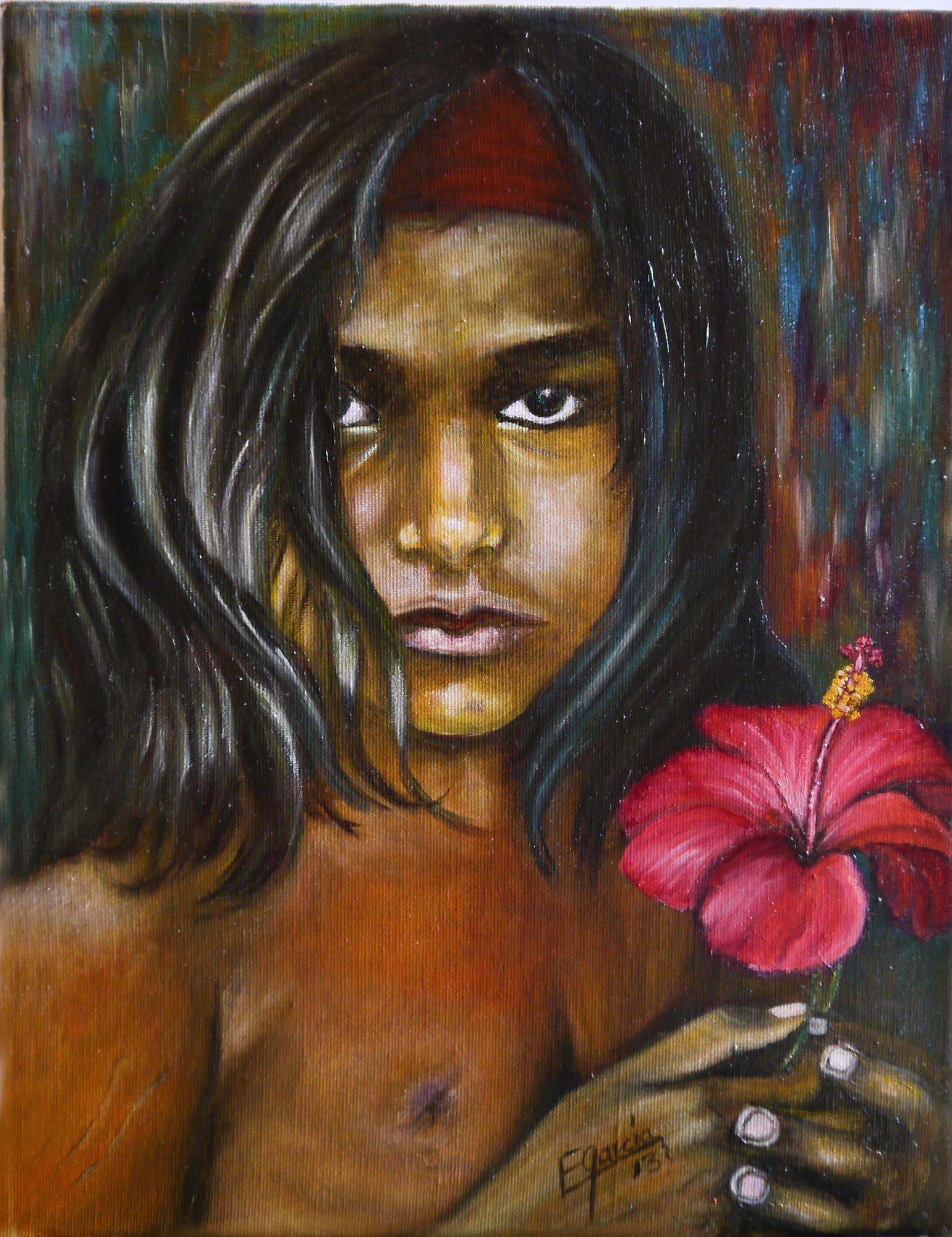 Obra: Niño con flor. India