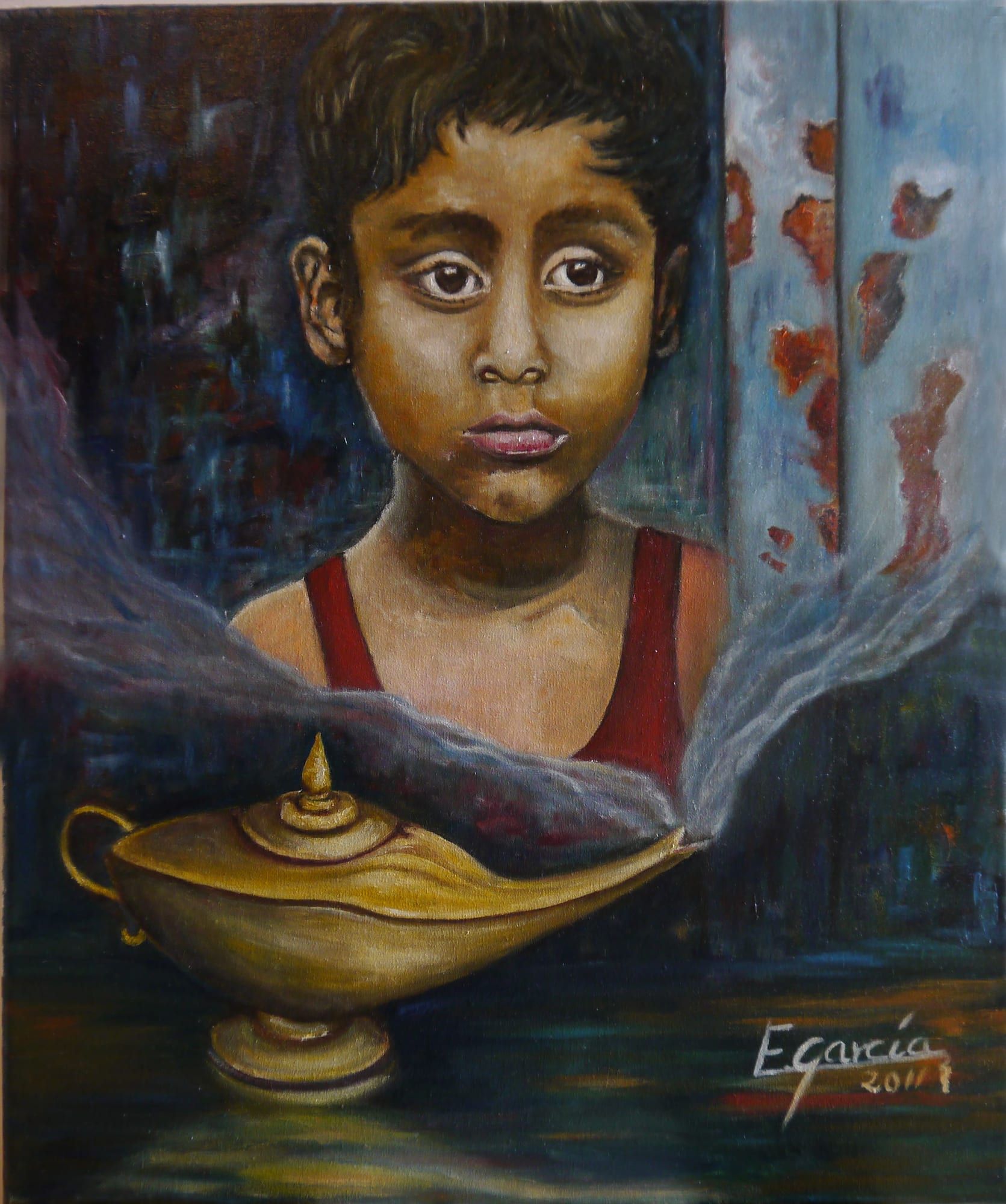 Obra: Niño con lámpara de genio