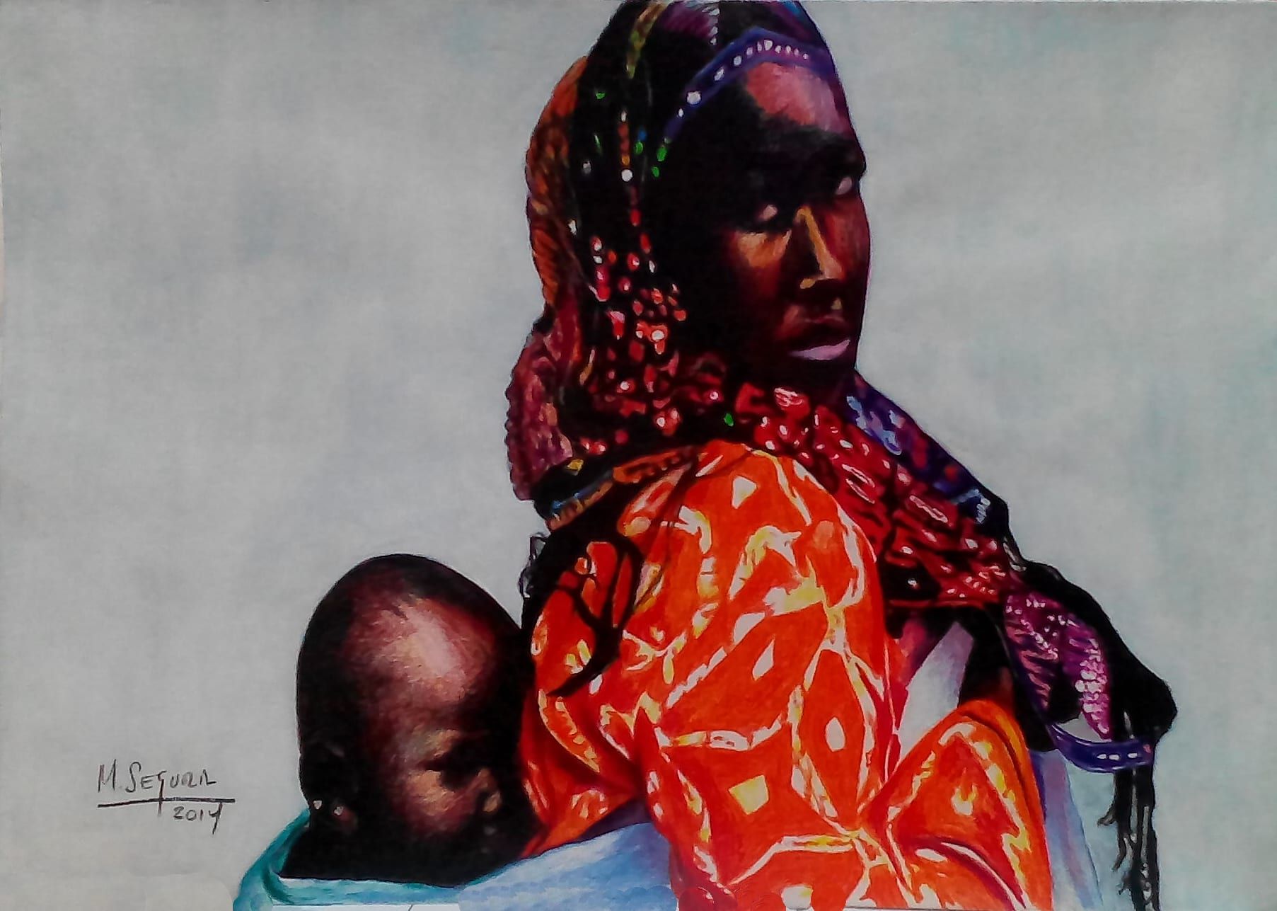 Obra: Mujer ghanesa con niño