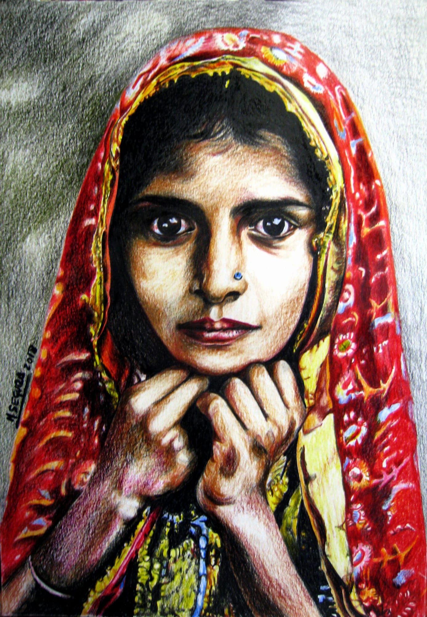 Obra: Niña de rojo, Rajastán, India
