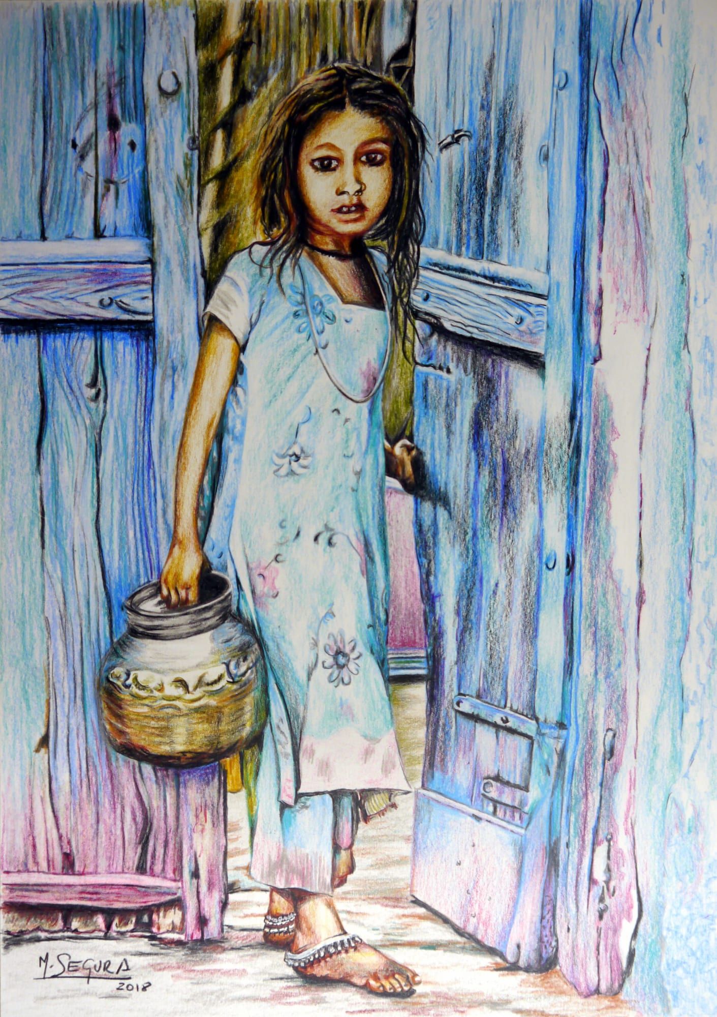 Obra: Pequeña niña india con vasija
