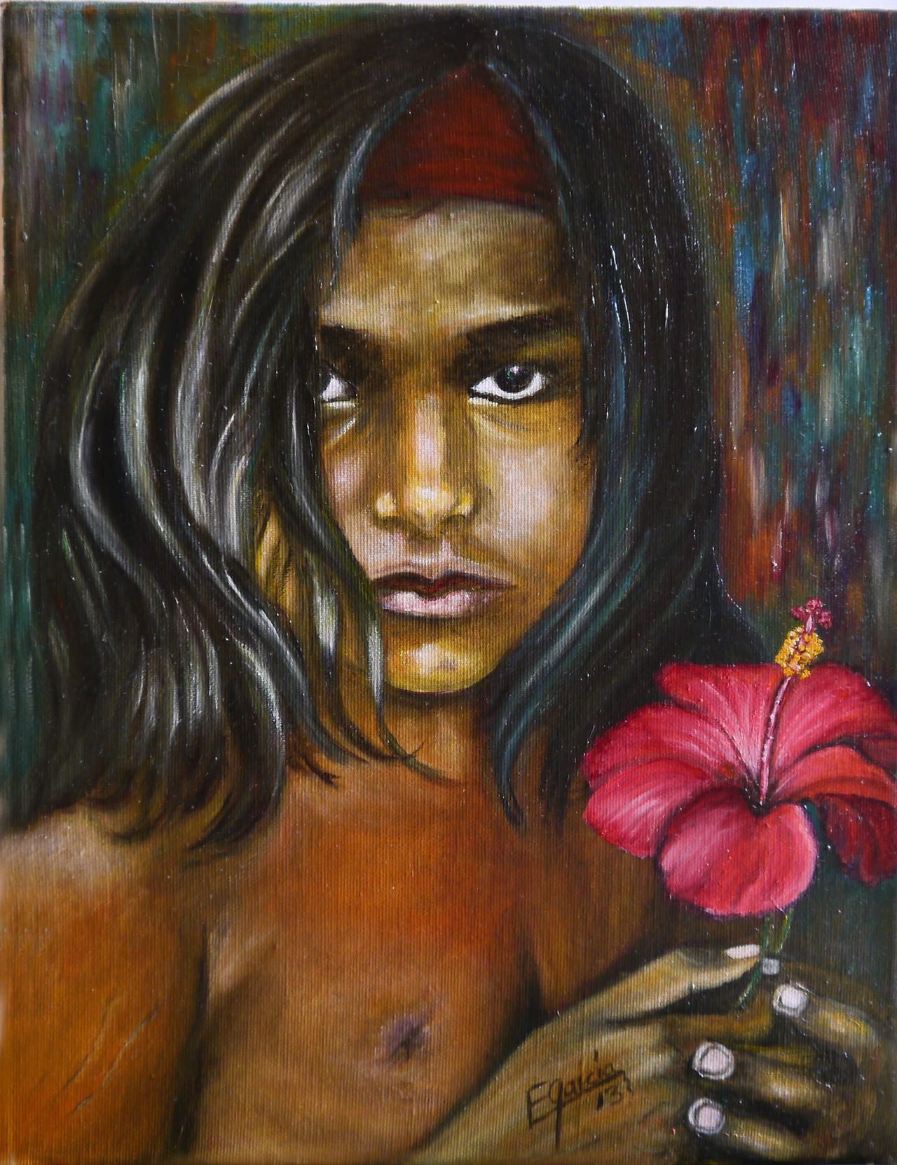 Obra: Niño con flor. India